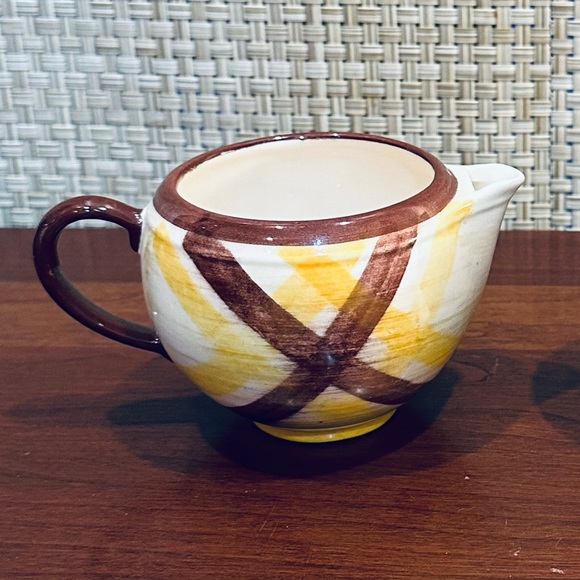 🍁🌟HP🌟VTG 1950s Cream & Sugar Homespun Glazed Ceramic Set by Vernon Kilns CA - Picture 3 of 9